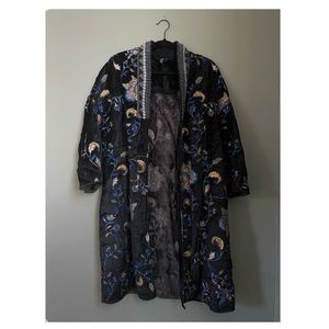 blank london embroidered duster coat
